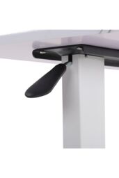 Living and Home Height Adjustable Overbed Desk Mobile Office Table with Wheels in White - thumbnail 4