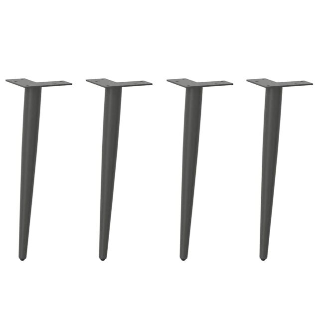 Berkfield Home Coffee Table Legs Conical Shape 4 pcs Anthracite 30-31 cm Steel in Black - image 1
