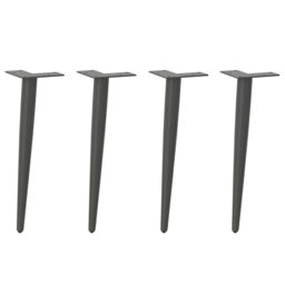 Berkfield Home Coffee Table Legs Conical Shape 4 pcs Anthracite 30-31 cm Steel in Black - thumbnail 1