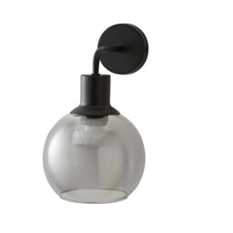 ValueLights Bellamy Globe Glass Shade Rechargeable Wall Light in Black - thumbnail 6