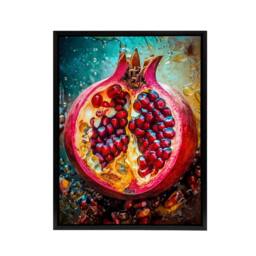 "Artery8 Sliced Pomegranate Fruit Kitchen Decor Framed Canvas Wall Art Print - Size: W12"" x H16""" - thumbnail 1