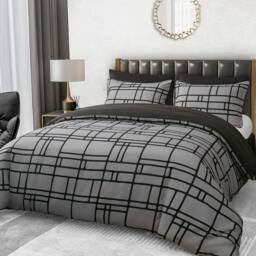 Grace Luxury Hypoallergenic King Size Duvet Cover with Matching Pillowcases in Grey - thumbnail 1