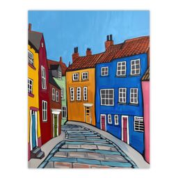 "Artery8 Colourful Houses Bridlington East Yorkshire Wall Art Print - Size: W24"" x H32""" - thumbnail 1