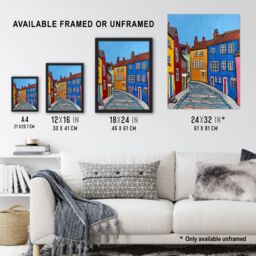 "Artery8 Colourful Houses Bridlington East Yorkshire Wall Art Print - Size: W24"" x H32""" - thumbnail 3