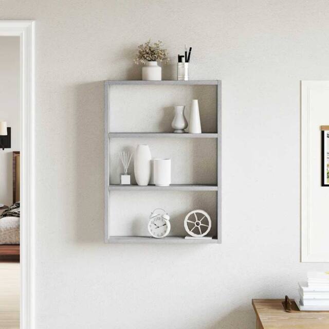 Berkfield Home Decorative Wall Shelf Grey Sonoma 43x9x60 cm Engineered Wood - Size: 43 x 9 x 60 cm - image 1