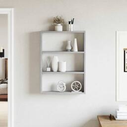 Berkfield Home Decorative Wall Shelf Grey Sonoma 43x9x60 cm Engineered Wood - Size: 43 x 9 x 60 cm - thumbnail 1