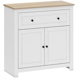 Wyld Haus White & Oak Sideboard with Drawer, Double Doors & Adjustable Shelf - thumbnail 2