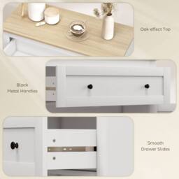 Wyld Haus White & Oak Sideboard with Drawer, Double Doors & Adjustable Shelf - thumbnail 7