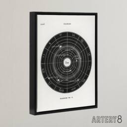 "Artery8 Solar System Zodiac Hiram Butler Vintage Black Framed Canvas Wall Art in White - Size: W12"" x H16""" - thumbnail 2