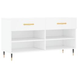 Berkfield Home Shoe Bench White 102x35x55 cm Engineered Wood - Size: 102 x 35 x 55 cm