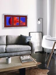 Frames & Mirrors 4U Metro Mineral Grey Frame with Red Mount for 3 Image Sizes 7 x 5 Inch in Mid Grey - thumbnail 4