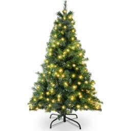 Pelle & Sol 4ft Pre-Lit Artificial Christmas Tree with 400 Alaskan Pine Tips in Green - thumbnail 1