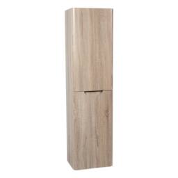 Bathroom Kingdom Monza Oak Wall Hung Tall Cabinet 350mm in Light Brown - thumbnail 1