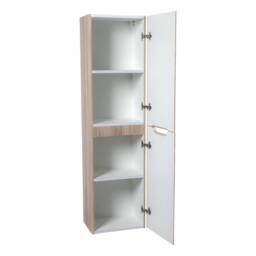 Bathroom Kingdom Monza Oak Wall Hung Tall Cabinet 350mm in Light Brown - thumbnail 2