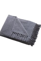 Drift Home 'Hayden' Textured Woven Throw in Charcoal - Size: 130 cm x 180 cm - thumbnail 2