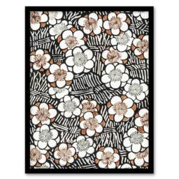 "Artery8 Flowerbed Floral Pattern Vintage Japan Framed Wall Art Print Bijutsukai in Black - Size: W12"" x H16""" - thumbnail 1