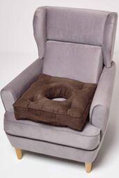 Homescapes Faux Suede Coccyx Cushion in Brown - Size: 50 cm x 50 cm - thumbnail 6