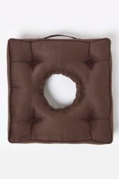 Homescapes Faux Suede Coccyx Cushion in Brown - Size: 50 cm x 50 cm - thumbnail 3