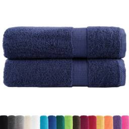 Berkfield Home Premium Hand Towels SOLUND 2pcs Navy Blue 50x100cm 600gsm - thumbnail 1