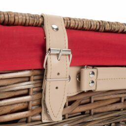 Red Hamper Wicker 35cm Antique Wash Split Willow Picnic Basket with Cotton Lining in Red - thumbnail 5