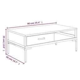 Berkfield Home Decorative Coffee Table 90x50x35 cm Solid Pinewood in Brown - Size: 90 x 50 x 35 cm - thumbnail 9