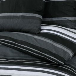 Berkfield Home Duvet Cover Set Black & White 200x200 cm Cotton - thumbnail 5