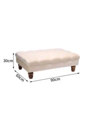 H&O Direct Beige Velvet Upholstered Bedroom Ottoman Footstool - thumbnail 6