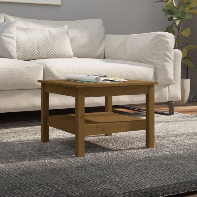 Berkfield Home Coffee Table Honey Brown 55x55x40 cm Solid Wood Pine - Size: 55 x 55 x 40 cm - image 1