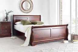 Toulouse Mahogany Finish Wooden Sleigh Bed - Bed Frame - thumbnail 3