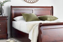 Toulouse Mahogany Finish Wooden Sleigh Bed - Bed Frame - thumbnail 4