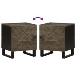 Berkfield Home Bedside Cabinet Black 40x33x46 cm Solid Wood Mango - Size: 40 x 33 x 46 cm - thumbnail 6
