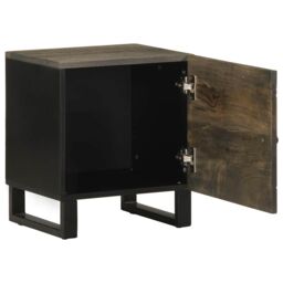 Berkfield Home Bedside Cabinet Black 40x33x46 cm Solid Wood Mango - Size: 40 x 33 x 46 cm - thumbnail 2