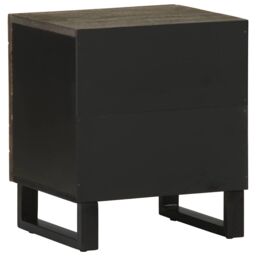 Berkfield Home Bedside Cabinet Black 40x33x46 cm Solid Wood Mango - Size: 40 x 33 x 46 cm - thumbnail 5