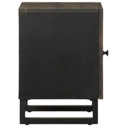 Berkfield Home Bedside Cabinet Black 40x33x46 cm Solid Wood Mango - Size: 40 x 33 x 46 cm - thumbnail 4