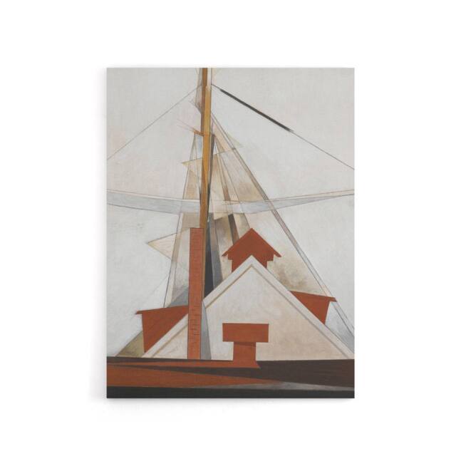 "Artery8 Sailboat Masts Cubist Painting Demuth Canvas Wall Art Print in White - Size: W18"" x H24""" - image 1