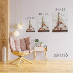 "Artery8 Sailboat Masts Cubist Painting Demuth Canvas Wall Art Print in White - Size: W18"" x H24""" - thumbnail 4