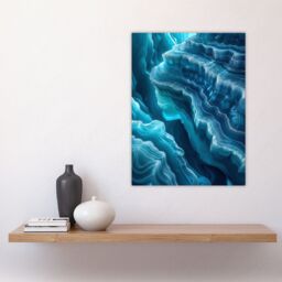 "Artery8 Wall Art Print Luminescent Blue Ice Glacier Abstract Canyon Poster - Size: W24"" x H32""" - thumbnail 4