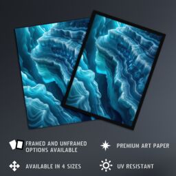 "Artery8 Wall Art Print Luminescent Blue Ice Glacier Abstract Canyon Poster - Size: W24"" x H32""" - thumbnail 2