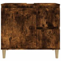 Berkfield Home Durable Bathroom Cabinet Smoked Oak 65x33x60 cm Engineered Wood in Brown - Size: 65 x 33 x 60 cm - thumbnail 7