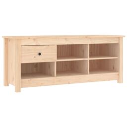 Berkfield Home Shoe Cabinet 110x38x45.5 cm Solid Wood Pine in Brown - thumbnail 2