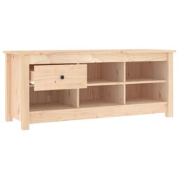Berkfield Home Shoe Cabinet 110x38x45.5 cm Solid Wood Pine in Brown - thumbnail 4