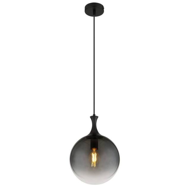 Netlighting Dalton Globe Pendant Matt Black Balls Smoke Glass Shade 1x E27 - image 1