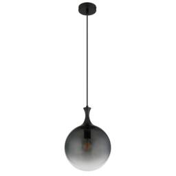 Netlighting Dalton Globe Pendant Matt Black Balls Smoke Glass Shade 1x E27 - thumbnail 2