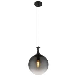 Netlighting Dalton Globe Pendant Matt Black Balls Smoke Glass Shade 1x E27 - thumbnail 1