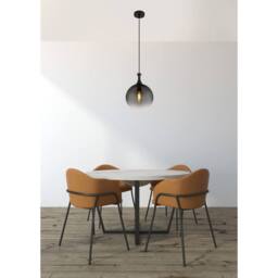 Netlighting Dalton Globe Pendant Matt Black Balls Smoke Glass Shade 1x E27 - thumbnail 5