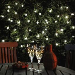 mysmartbuy 50 Star Solar Powered String Lights - Outdoor Garden White LED Fairy Light Decor for Patio, Wall, Fence, Pathway, Tree - 200cm - thumbnail 1