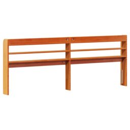 Berkfield Home Headboard with Shelves Wax Brown 200 cm Solid Wood Pine - thumbnail 5