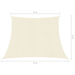Berkfield Home Sunshade Sail 160 g/m ² Cream 3/4x3 m HDPE in Beige - thumbnail 6