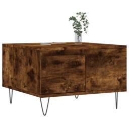Berkfield Home Modern Coffee Table Smoked Oak 55x55x36.5 cm Engineered Wood in Brown - thumbnail 1