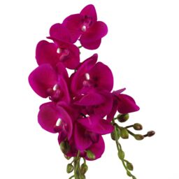 Leaf 54cm Artificial Orchid Plant - Dark Pink Gold Pot - thumbnail 2